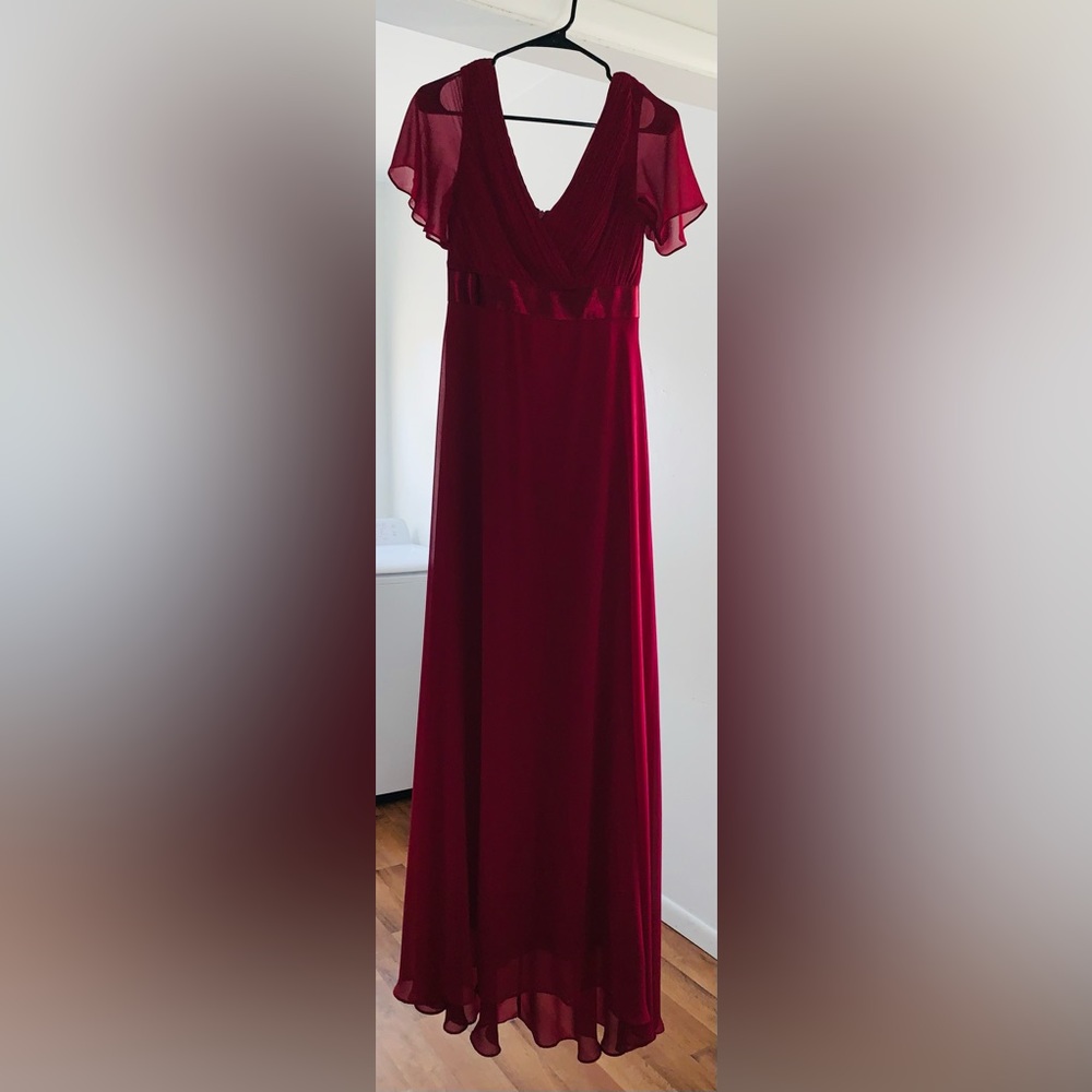 Maroon bridesmaid dress